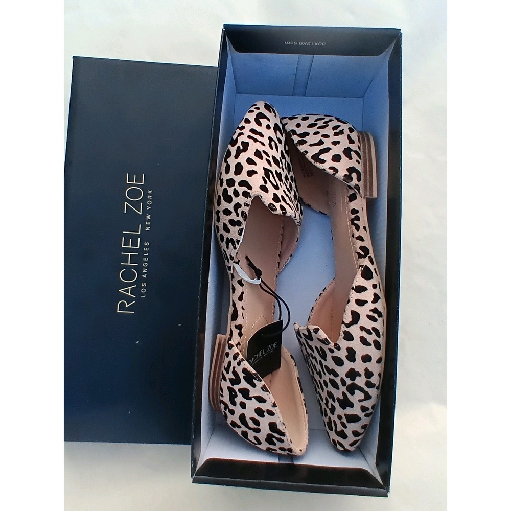 Rachel Zoe Grand View Natural Leopard D'Orsay Flats Women's Size 7.5 NWT